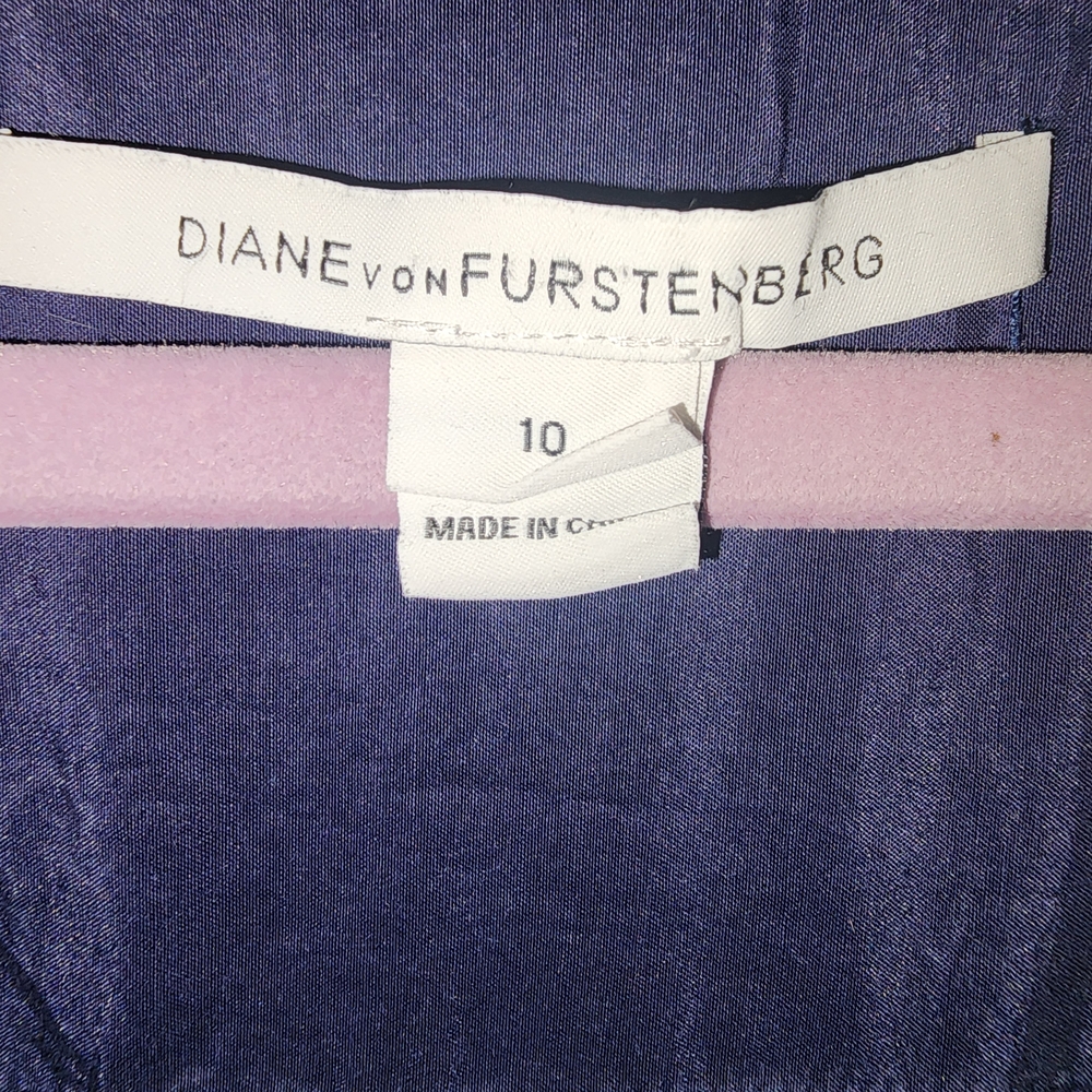 Diane Von Furstenberg Navy Eyelet Mini Dress - Picture 2 of 9